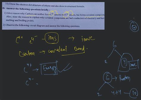 Draw the electron dot structure of ethyne and also draw its structu.